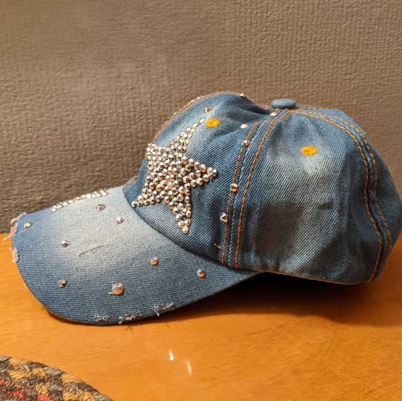 3 for $20 Cara New York Bedazzled Jean Hat Cap - Picture 3 of 6